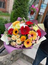 Букет цветов из:  Герберы, Ромашки, Хризантемы, Розы и Подсолнухи #REPLACE_PRED# Иноземка