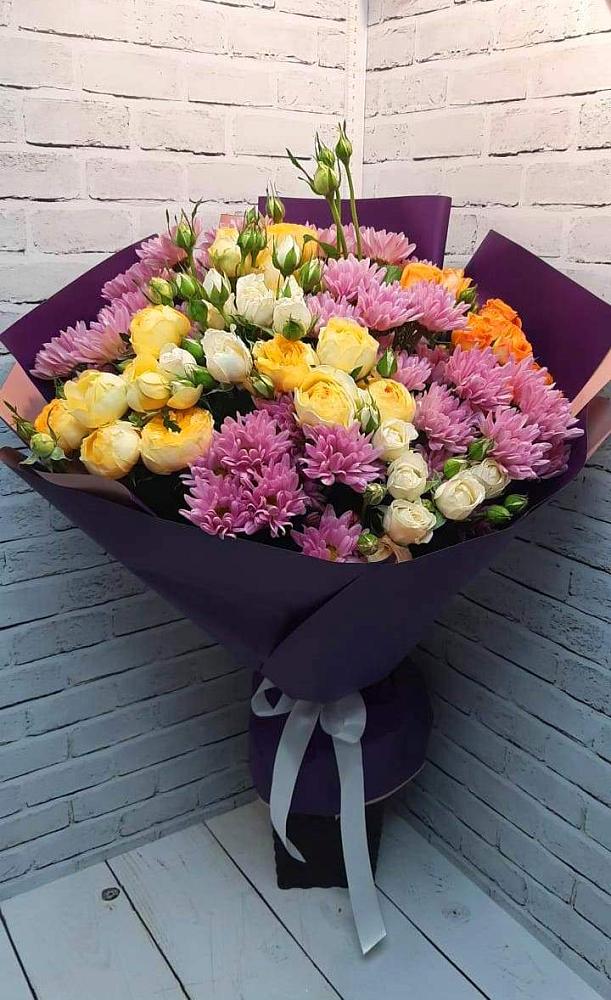 Букет цветов из: Хризантемы и Розы в Иноземка