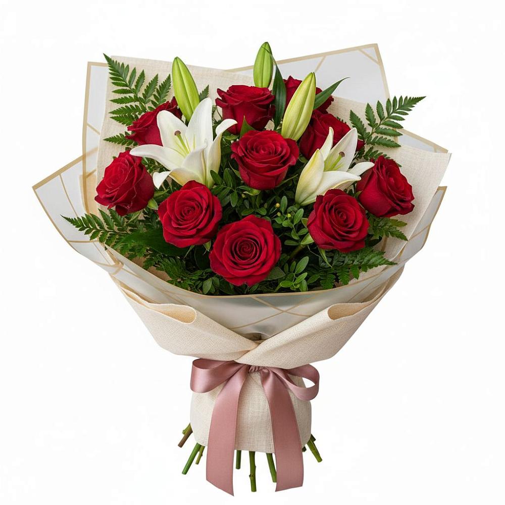 Букет цветов из: Лилии и Розы в Иноземка