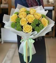 Букет цветов из:  Хризантемы и Розы в Иноземка