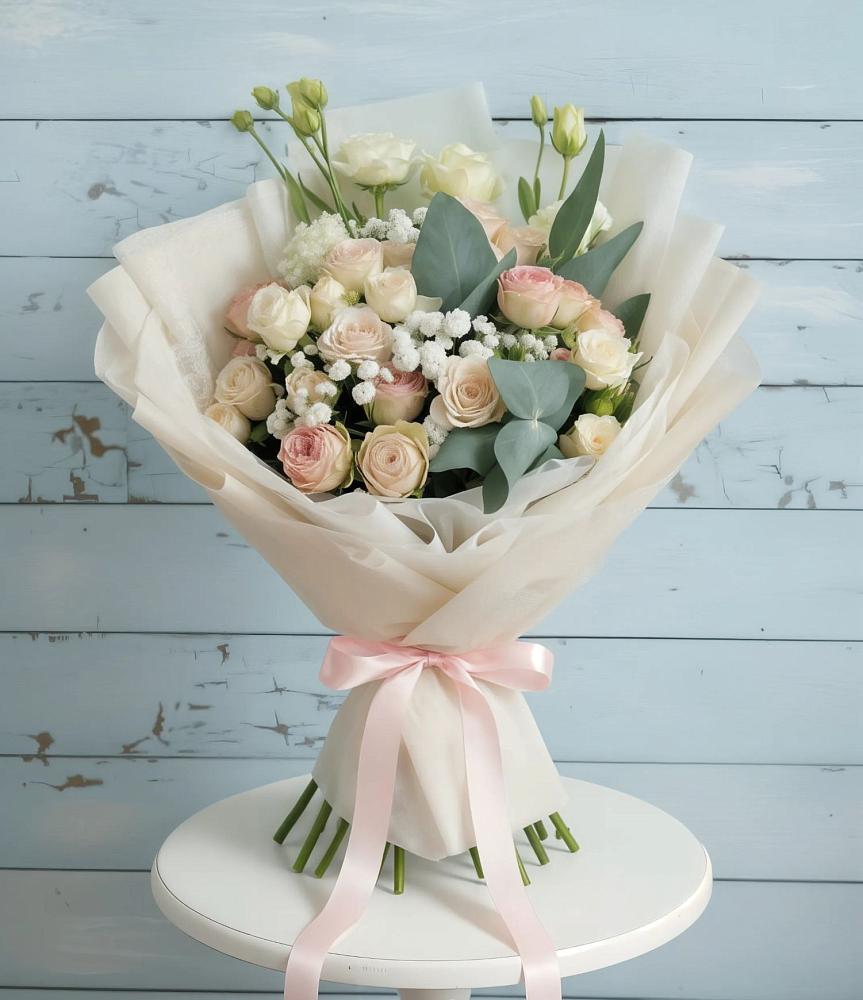 Букет цветов из: Розы и Лизиантусы в Иноземка