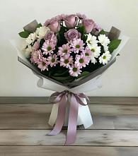 Букет цветов из:  Хризантемы и Розы #REPLACE_PRED# Иноземка