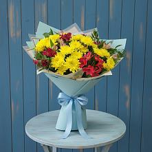 Букет цветов из:  Альстромерии и Хризантемы в Иноземка