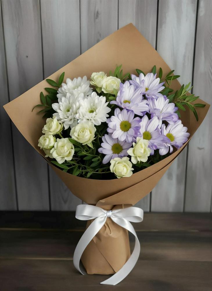 Букет цветов из: Хризантемы и Розы в Иноземка