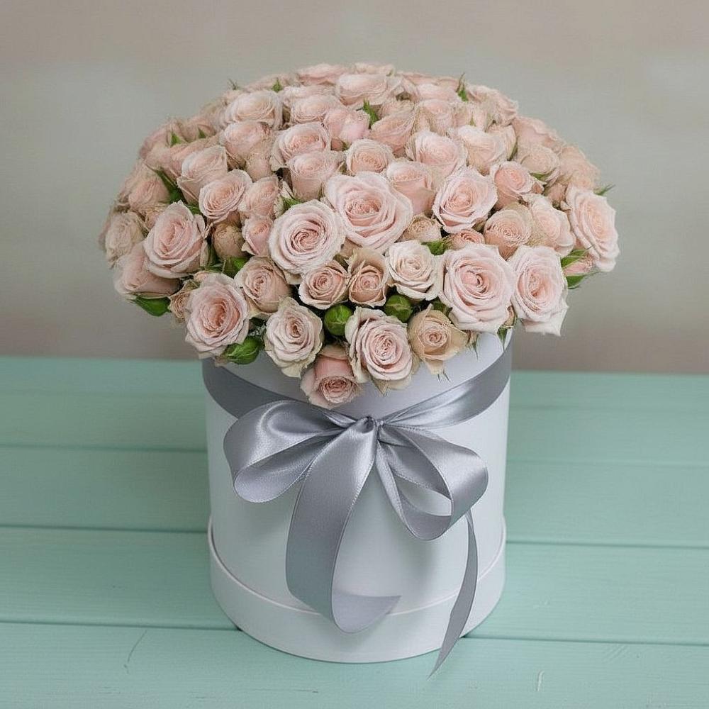 Цветочная композиция из Розы в шляпной коробке в Иноземка